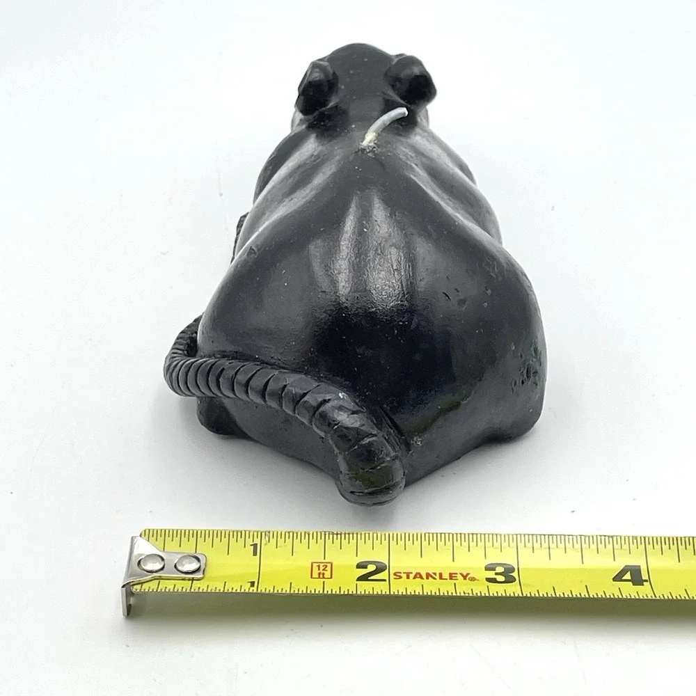 Vintage 1990s Old Navy Supply Company Black Rat Mouse Candle Halloween 9.3 Oz